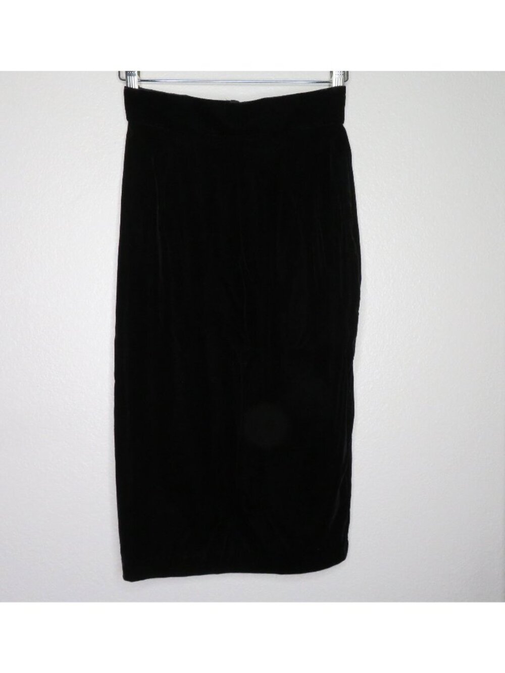 Vintage Black Velvet Pencil Skirt Womens XS 5/6 Knee Length USA Made
